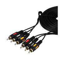 Кабель GoPower 3xRCA (m)-3xRCA (m) 3м ПВХ черный Premium Zip-Lock c подвесом (1/100)