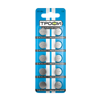Батарейка Трофи G12/LR1142/LR43/386A/186 BL10 Alkaline 1.55V (10/200/1600)