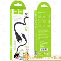 Кабель HOCO X67 USB (m)-Lightning (m) 1м 2.4A силикон черный (1/31/310)