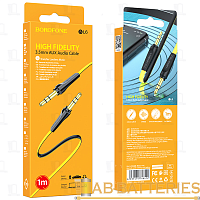 Кабель AUX Borofone BL6 Jack 3.5mm (m)-Jack 3.5mm (m) 1м TPE желтый (1/63/252)