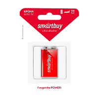 Батарейка Smartbuy Крона 6LR61 BL1 Alkaline 9V (1/12/240)