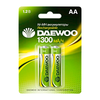 Аккумулятор бытовой Daewoo HR6 AA BL2 NI-MH 1300mAh (2/20/100)