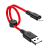Кабель HOCO X21 Plus USB (m)-Lightning (m) 0.25м 2.4A силикон черный красный (1/30/300)