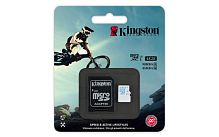 Карта памяти microSD Kingston Action Card 16GB Class10 UHS-I (U3) 90 МБ/сек с адаптером