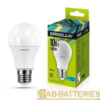 Лампа светодиодная Ergolux A60 E27 10W 4500К 180-240V груша (1/10/100)