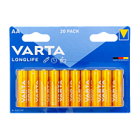 Батарейка Varta LONGLIFE LR6 AA BL20 Alkaline 1.5V (4106) (20/200)