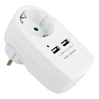 Разветвитель Старт SA 1р.С/З 16A 2USB с защитой от детей белый (1/10/60)