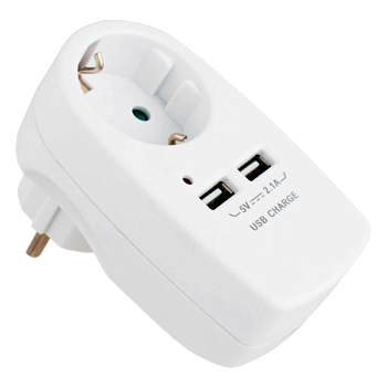 Разветвитель Старт SA 1р.С/З 16A 2USB с защитой от детей белый (1/10/60)
