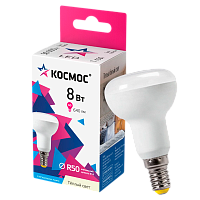 Лампа светодиодная Космос R50 E14 8W 3000К 230V рефлектор (1/10/80)