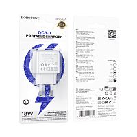 Сетевое З/У Borofone BAS42A 1USB 3.0A 18W QC3.0 белый (1/76/304)