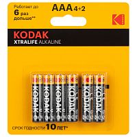 Батарейка Kodak XTRALIFE LR03 AAA BL4+2 Alkaline 1.5V (6/72/288)