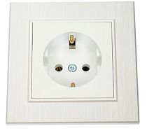 Розетка Makel KAREA LINE STAR 1гн. 16A С/З жемчужный 86100028
