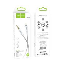 Кабель AUX HOCO UPA19 Jack 3.5mm (m)-Lightning (m) 1м ПВХ серебряный (1/31/310) 