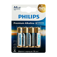 Батарейка Philips Premium LR6 AA BL4 Alkaline 1.5V (4/48/144/17280) 