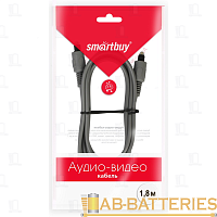 Кабель Smartbuy KA-218 Toslink (m)-Toslink (m) 1.8м силикон черный (1/25)