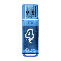 Флеш-накопитель Smartbuy Glossy 4GB USB2.0 пластик синий
