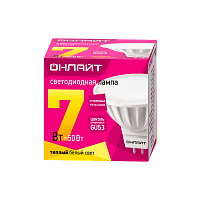 Лампа светодиодная ОНЛАЙТ MR-16 (GU5.3) 7W 220V теплый свет