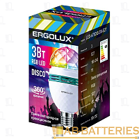 Диско-лампа Ergolux 3W E27 RGB (1/10/100)