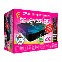 СМАРТ ТВ-приставка Selenga S5 Android ТV 12.0 4К черный (1/20) 