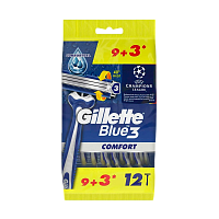Бритва Gillette BLUE3 COMFORT Slalom 3 лезвия прорезиненная ручка 9+3шт (1/6)
