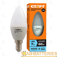 Лампа светодиодная Старт B35 E14 7W 4000К 220V свеча Eco матовая (1/10/100)