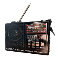 Радиоприемник Waxiba XB-701ВТ пластик microSD USB/Jack3.5 черный (1/40) 