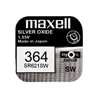 Батарейка Maxell 363/364 (SR621SW) BL1 Silver Oxide 1.55V 0%Hg (1/10/100) 