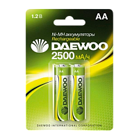 Аккумулятор бытовой Daewoo HR6 AA BL2 NI-MH 2500mAh (2/20/100)