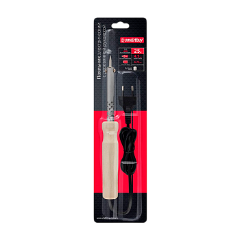Паяльник электрический Smartbuy Tools 25 Вт, с дерев. рукояткой, длина шнура 1.1 м (1/50)