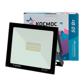 Прожектор светодиодный Космос Super-Slim 50W IP65 6500К с датчиком (1/20)