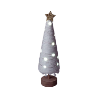 Гирлянда Космос Настольный светильник Елка#1 20LED 11.5*38.5см дер/осн. и звезда белый теплый (1/12)