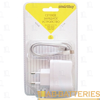 Сетевое З/У Smartbuy 1USB 2.1A с кабелем Lightning белый 
