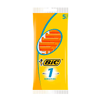 Бритва одноразовая BIC "БИК 1 Sensitive" 1 лезвие 5шт. (1/40) 
