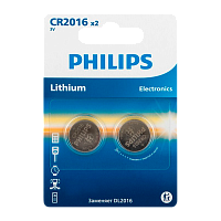Батарейка Philips CR2016 BL2 Lithium 3V (2/40/400) 