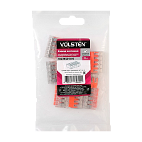 Строительно-монтажная клемма Volsten V02-9W-221-415 5 пр. до 4 мм, 32А, 450 В, 10 шт., оранжевый