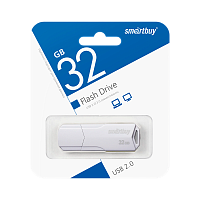 Флеш-накопитель Smartbuy Clue 32GB USB2.0 пластик белый