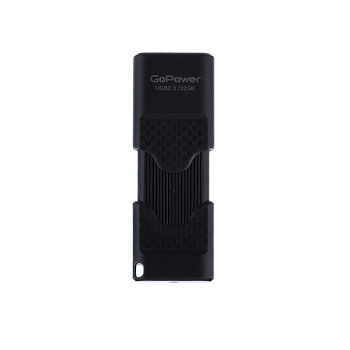 Флеш-накопитель GoPower SLIDER 32GB USB2.0 пластик черный матовый (1/50/1000)