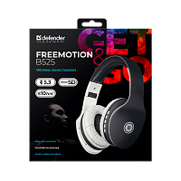 Наушники полноразмерные Defender B525 FreeMotion bluetooth 4.2 с микр. черный белый (1/20) 