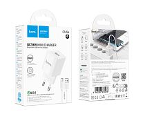 Сетевое З/У HOCO C145A Type-C 18W QC3.0 с кабелем Type-C белый