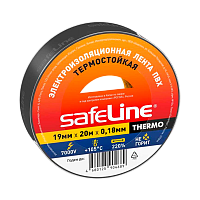 Изолента Safeline 19мм*20м ПВХ термостойкая черный (10/200)