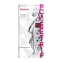 Удлинитель Defender L330 3р.С/З 16A 1.5м с выкл. ПВС 3x1мм² IP20 белый (1/40)