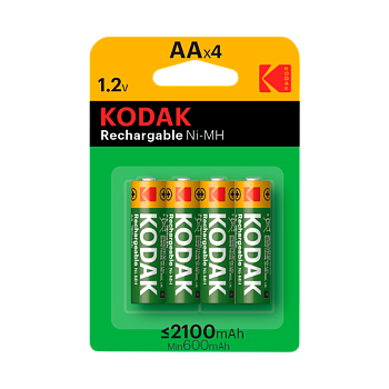 Аккумулятор предзаряженный RTU Kodak HR6 AA BL4 NI-MH 2100mAh (4/80/640/19200) 