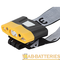 Фонарь налобный ЭРА GA-804 Практик 3W 2SMD от аккумулятора желтый