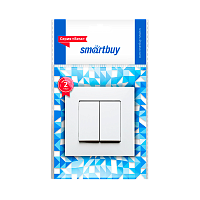 Выключатель Smartbuy Вега 2-клав.10A белый (1/10/100)