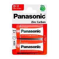 Батарейка Panasonic R20 D BL2 Zinc Carbon 1.5V (2/24/120) 
