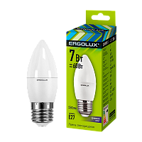 Лампа светодиодная Ergolux C35 E27 7W 6500К 172-265V свеча (1/10/100)