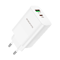 Сетевое З/У Borofone BN10 1USB/Type-C 65W QC3.0 белый (1/35/140) 