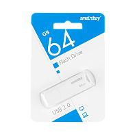 Флеш-накопитель Smartbuy Clue 64GB USB2.0 пластик белый