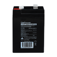 Аккумулятор свинцово-кислотный GoPower LA-660 6V 6Ah T1/ F1 в коробке (1/20) 