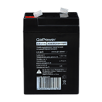 Аккумулятор свинцово-кислотный GoPower LA-645 6V 4.5Ah клеммы T1/ F1 (1/20)